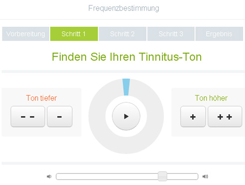 Frequenzbestimmung durch Tinnitus-Matching